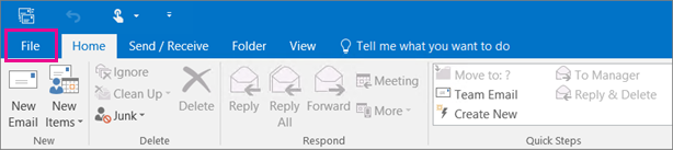 This is what the ribbon looks like in Outlook 2016.