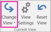 Change View command on the ribbon