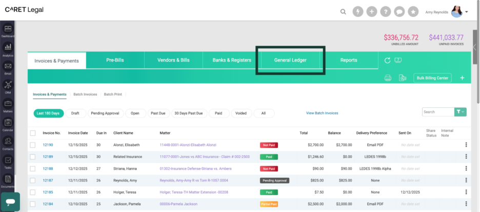Select General Ledger